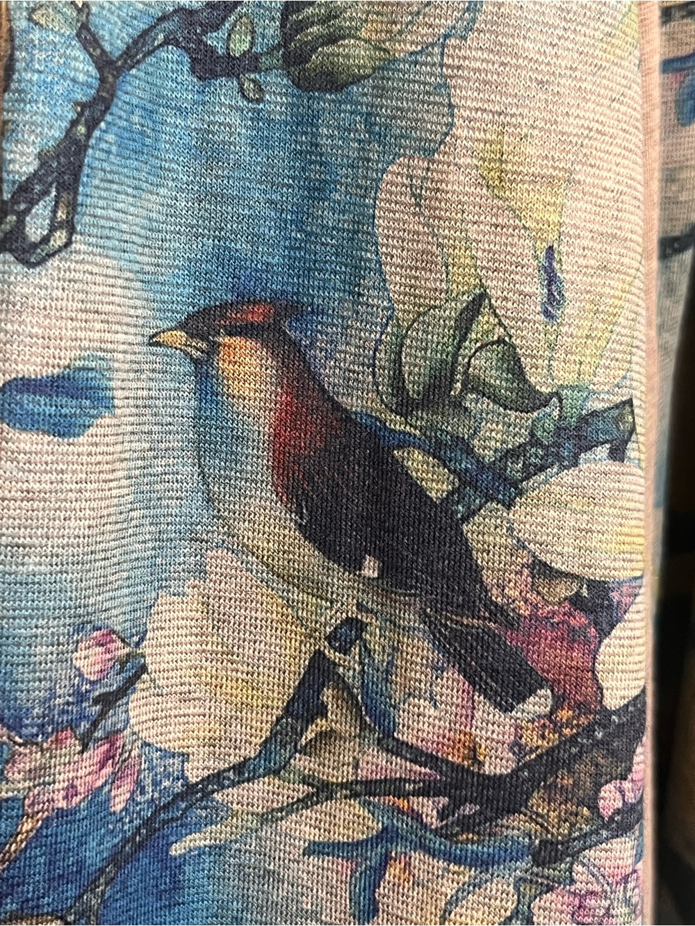 Soft Surroundings Tea Gardens Topper Floral Bird Mesh Open Cardigan XL - Picture 4 of 12